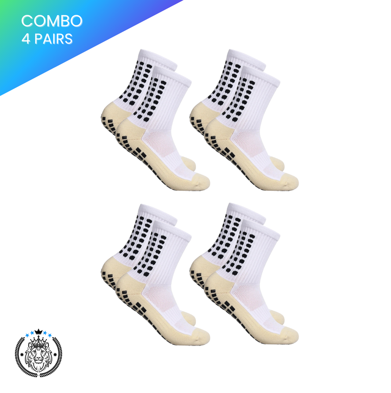 Meias Antiderrapantes para Futebol  - Pacote com 4 pares
