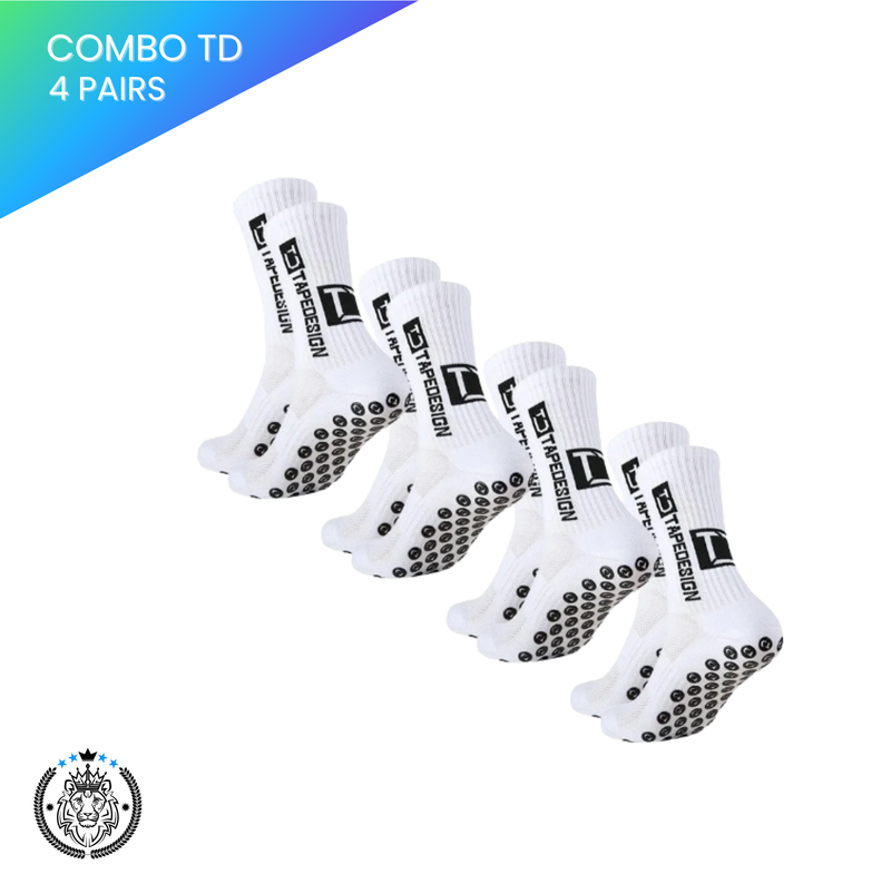 Meias Antiderrapantes para Futebol  - Pacote com 4 pares - TD