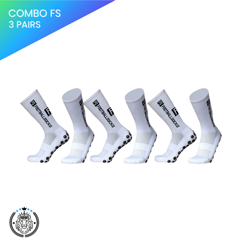 Meias Antiderrapantes para Futebol  - Pacote com 3 Pares ou Individual - FS