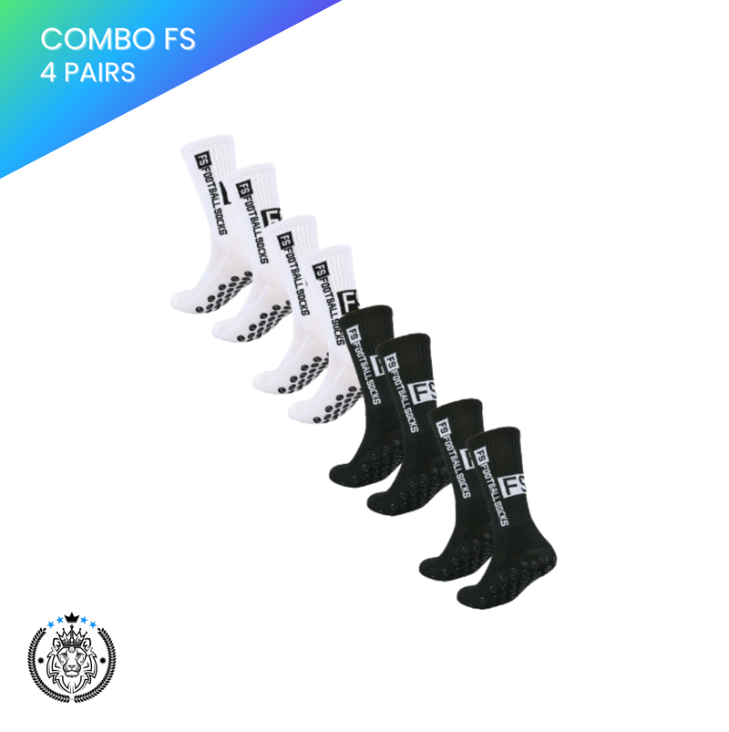 Meias Antiderrapantes para Futebol  - Pacote com 4 pares - FS