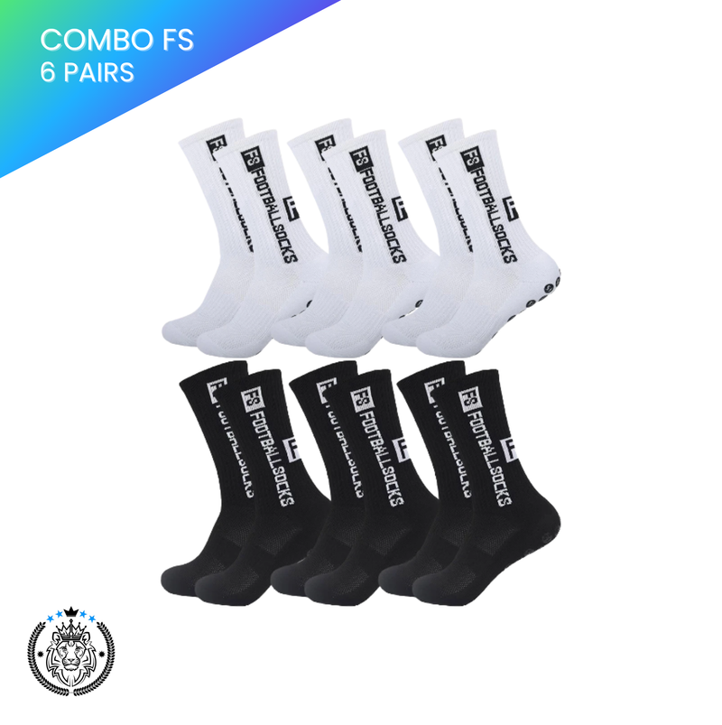 Meias Antiderrapantes para Futebol  - Pacote com 6 pares - FS