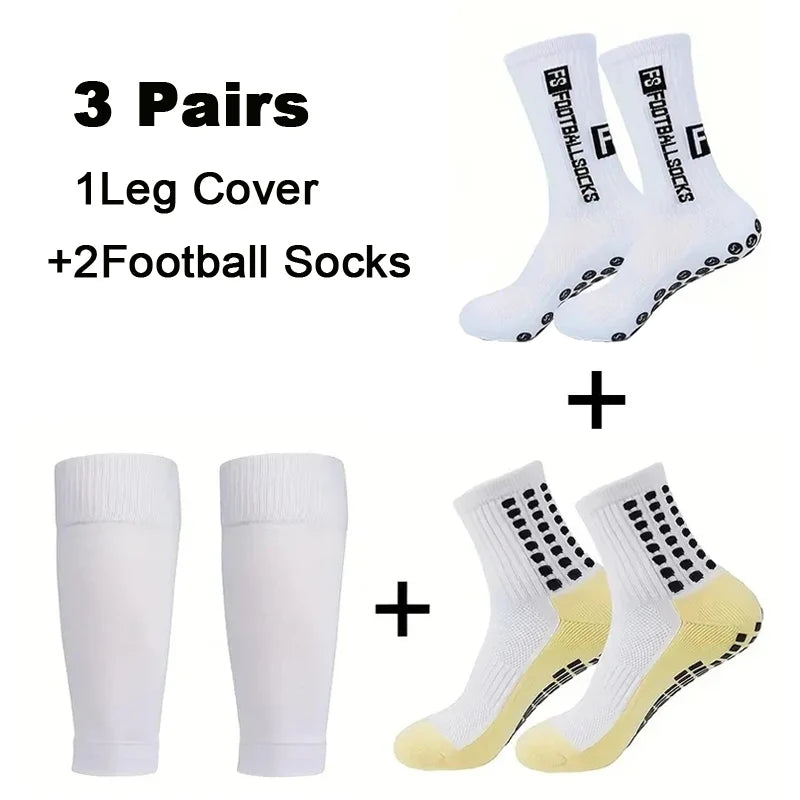 Combo Premium - 2 Pares de Meias com Grip Antiderrapante +  Meião Cano Alto (Sem Pé)