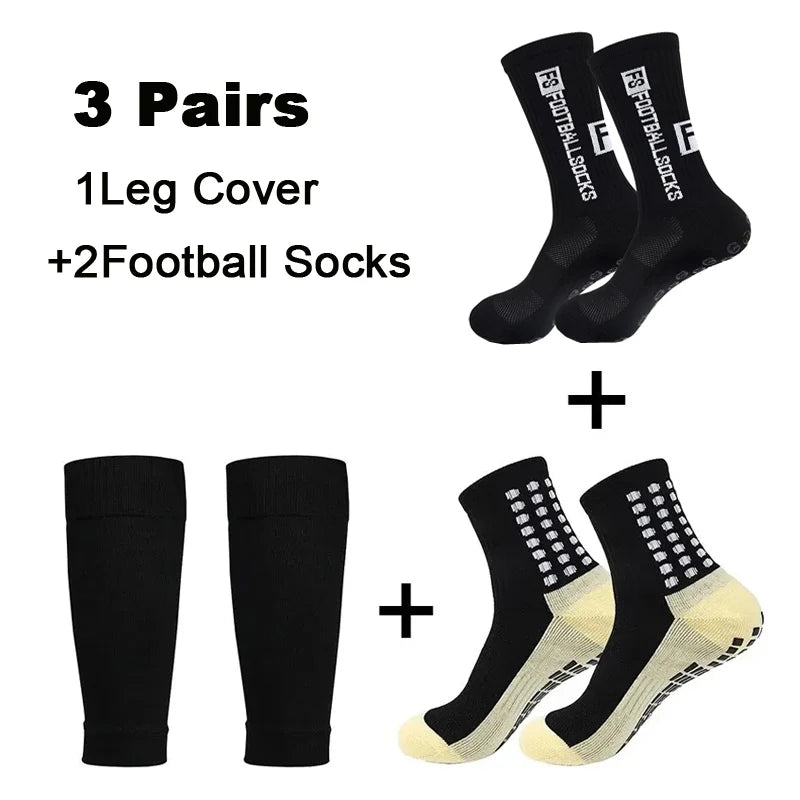 Combo Premium - 2 Pares de Meias com Grip Antiderrapante +  Meião Cano Alto (Sem Pé)
