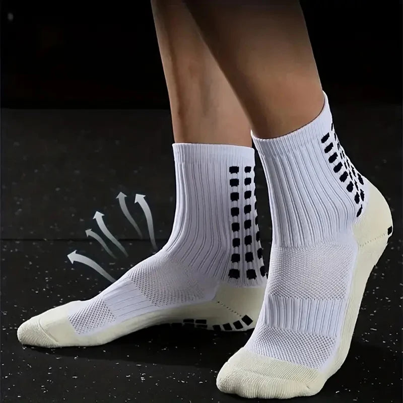 Combo Premium - 2 Pares de Meias com Grip Antiderrapante +  Meião Cano Alto (Sem Pé)