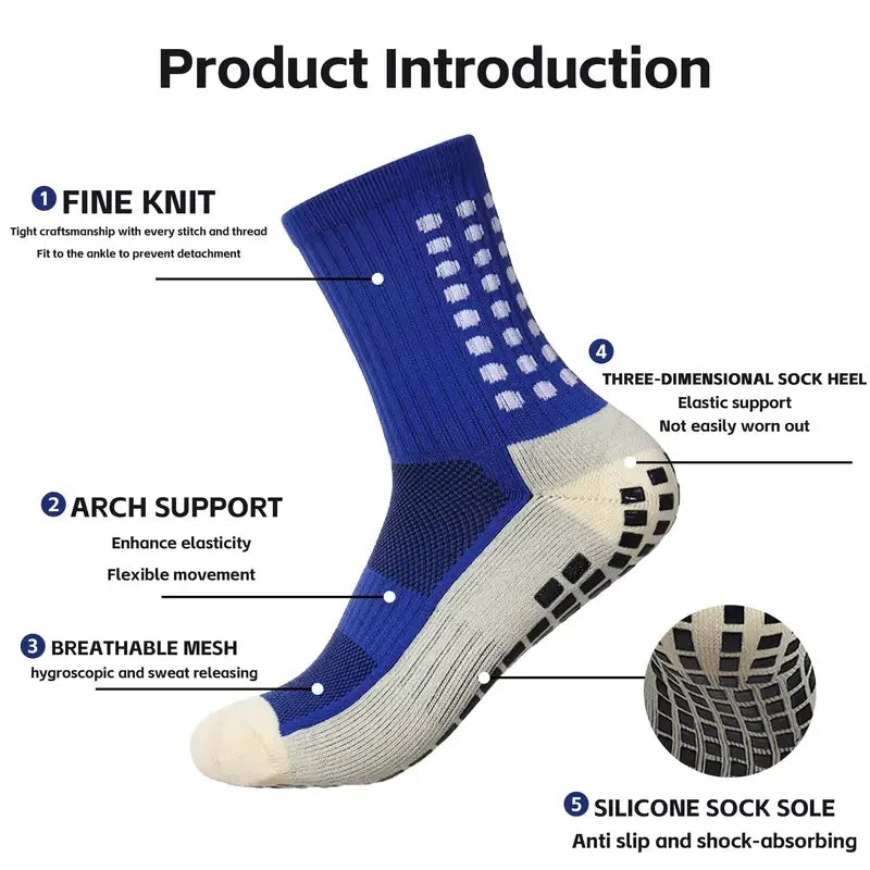 Combo Premium - 2 Pares de Meias com Grip Antiderrapante +  Meião Cano Alto (Sem Pé)